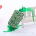 Christmas color sisal cat toy with feather